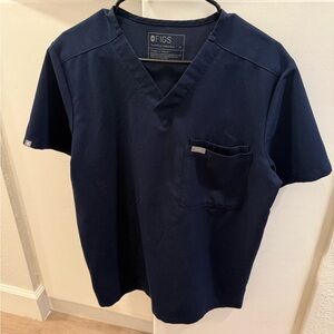 Figs Men's Deep Blue V-Neck Tee